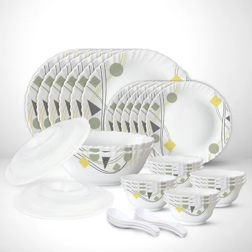 Image of Larah by Borosil Opalware Dinner Set (Pack of 34 )