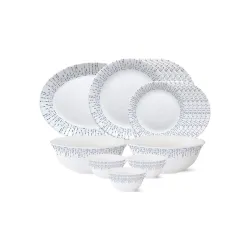 Larah by Borosil - Tiara Series 21 Pcs Opalware Dinner Set