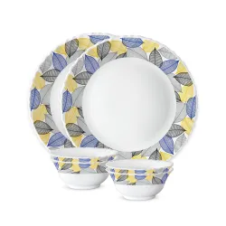 Larah by Borosil Silk Series Kora Opalware Dinner Set 6 Pieces for Family of 2 