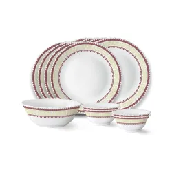 Larah by Borosil Elega Fluted Series Opalware Dinner Set | 12 Pieces for Family of 4 | Microwave & Dishwasher Safe | Bone-Ash Free | Crockery Set for Dining & Gifting | Plates & Bowls | Whit...