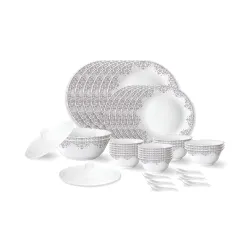 Larah by BOROSIL Lark Fluted Series Opalware Dinner Set