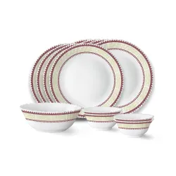 Larah by Borosil Elega Flute d Series Opalware Dinner Set 