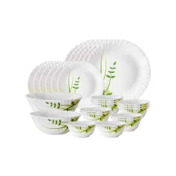Larah by Borosil Opalware Dinner Set, 26 Pcs, White