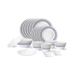 Larah by Borosil Opalware Dinner Set 40 Pieces for Family of 6 