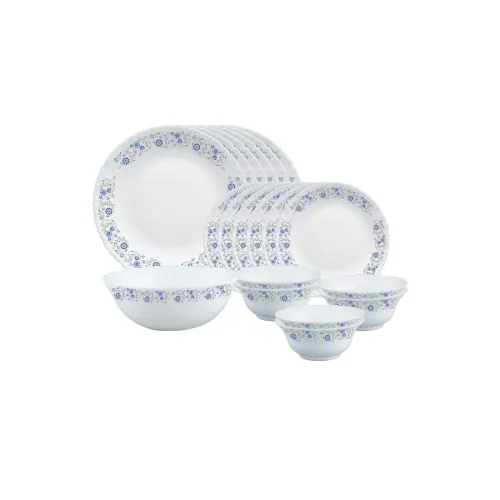 Image of Larah By Borosil Mist Opalware Dinner Set, 19 Pieces