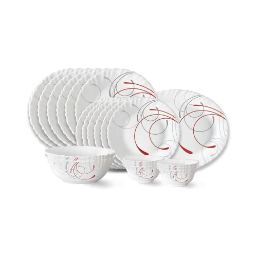 Image of LARAH BY BOROSIL BORO FLUTED OPALWARE DINNER SET 21PCS