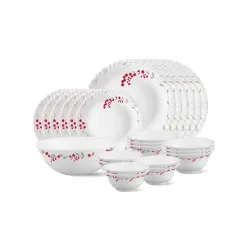 Larah by BOROSIL Opalware Dinner Set - 25Pieces White
