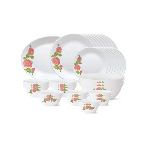 Image of Larah by Borosil Rose Gold Tiara Series Opalware Dinnerset