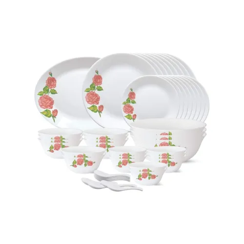 Image of Larah by BOROSIL Opalware Dinner Set (White) - 44 Pieces