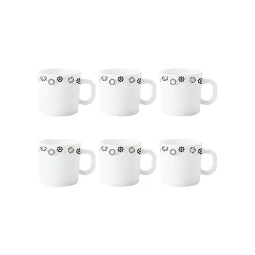Image of Larah by Borosil - Universe Opalware Mug Set, 6-Pieces, White