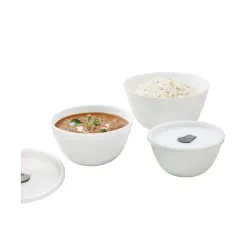 Larah by BOROSIL Opalware Serving Bowl Set with Lid