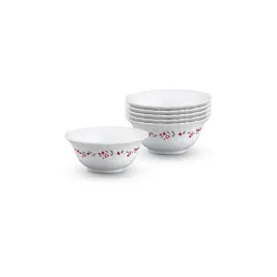 Larah by BOROSIL Opalware Veg Bowl - Set of 6, White