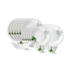 Larah by Borosil Oval Fluted Series Opalware Dinner Set