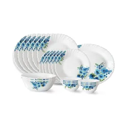 Larah by Borosil Pansy Fluted Series Opalware Dinner Set
