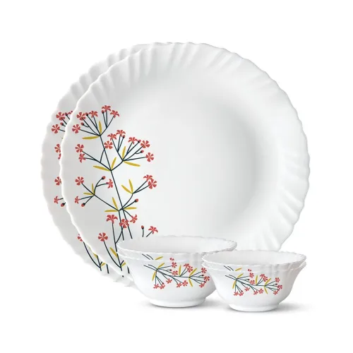 Image of Larah by Borosil Red Opalware Dinner Set