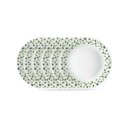 Larah by BOROSIL Sage 6 Pcs Opalware Plate Set (Dia - 10 inch), White