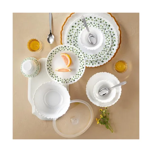 Image of Larah by Borosil Silk Series Sage 41-Piece Dinner Set