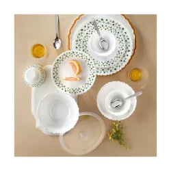 Larah by Borosil Silk Series Sage 41-Piece Dinner Set