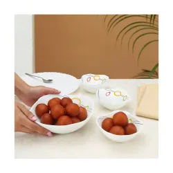 Larah by Borosil Splendour Opalware Pudding Set, 5 Pcs
