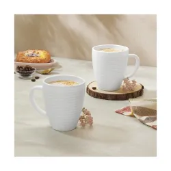 Larah by BOROSIL Tea/Coffee Orbit White Opalware Mug