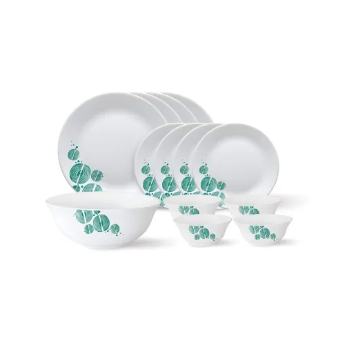 Image of Larah by Borosil - Tiara Series, Woodstock, 13 Pcs, Opalware Dinner Set, White