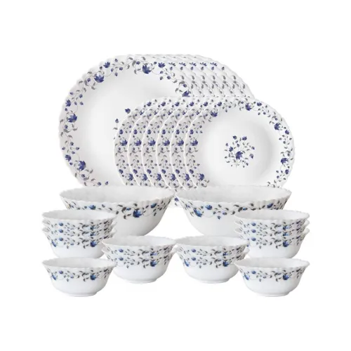 Image of Larah by Borosil Helena Opalware Dinner Set, 28 Pcs, White