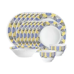 Larah by Borosil 19 Pieces Kora Opalware Dinner Set