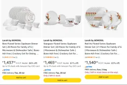 Larah by Borosil Dinner Set at minimum 60% Discount