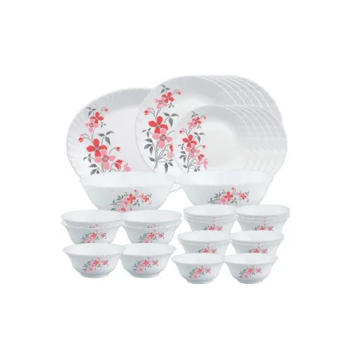 Image of Larah by BOROSIL Fiore Opalware Dinner Set