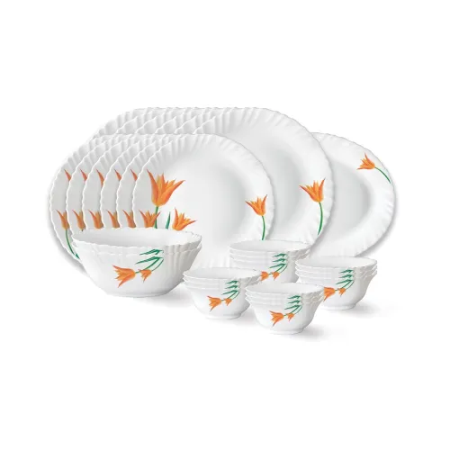 Image of Larah by Borosil Firefly Opalware Dinner Set, 27 Pieces
