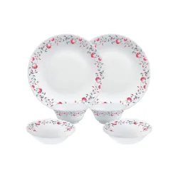 Larah by Borosil Pentas Opalware Dinner Set, 6 -Piece