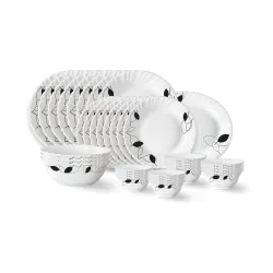 Larah by Borosil Shadow Fluted Series Opalware Dinner Set