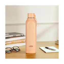 Larah by Borosil 700 ml Cube Gold Stainless Steel Water Bottle