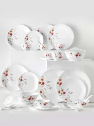 Larah by Borosil Pack of 34 Opalware GALAXY Dinner Set 