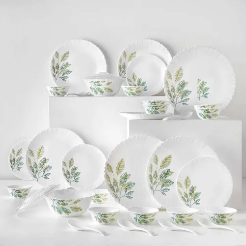 Image of Larah Galaxy Fauna 34-Piece Dinner Set – Green