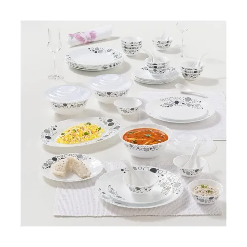 Image of Larah Luna Silk 47-Piece Opalware Dinner Set