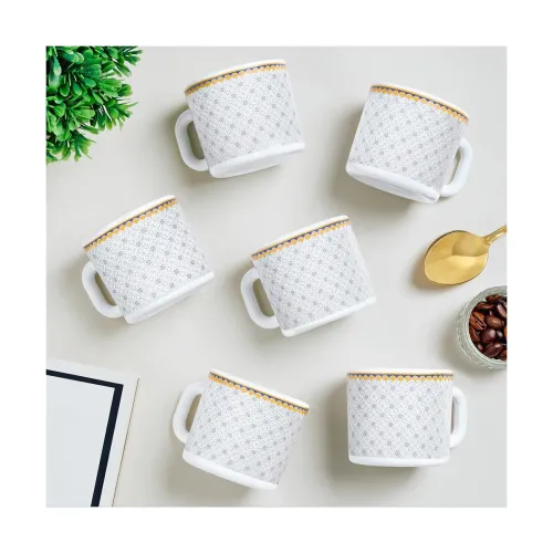 Image of Larah by BOROSIL Opalware Tea Coffee Mug Set 6Pc