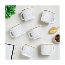 Larah by BOROSIL Opalware Tea Coffee Mug Set 6Pc
