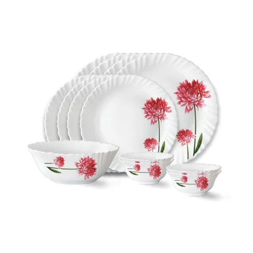 Image of Larah by Borosil Belle Fluted Series Opalware Dinner Set