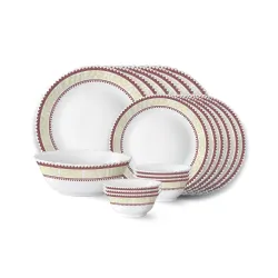 Larah by Borosil Elega Fluted Series Opalware Dinner Set