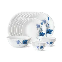 Larah by BOROSIL Fluted Series Ageria Opalware Dinner Set