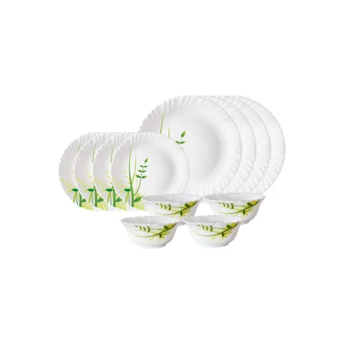 Image of Larah by Borosil Green Herbs Opalware Dinner Set