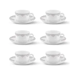 Larah by Borosil Lark Opalware Cup & Saucer Set (12 pcs)