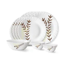 Larah by Borosil Oak Fluted Series Opalware Dinner Set