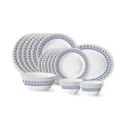 Larah by Borosil Ocean Fluted Opalware Dinner Set – 21 Pcs