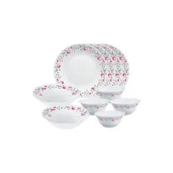 Larah by Borosil Pentas Opalware Dinner Set, 10 -Piece, White