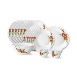 Larah by Borosil Red Opalware set 21 Piece