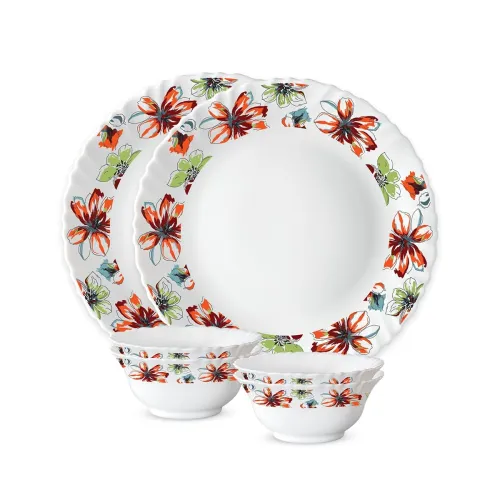 Image of Larah by Borosil Silk Series Bali Opalware Dinner Set 6 Pieces
