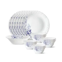 Larah by Borosil Silk Series Opalware Dinner Set 19 Pieces