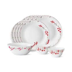 Larah by BOROSIL Fluted Series Verona Opalware Dinner Set | 13 Piece for Family of 4 | Microwave & Dishwasher Safe | Bone-Ash Free | Crockery Set for Dining & Gifting | Plates & Bowls | Whit...